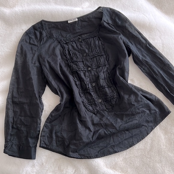 Miu Miu Tops - Miu Miu black Y2K sweetheart baby doll top 2